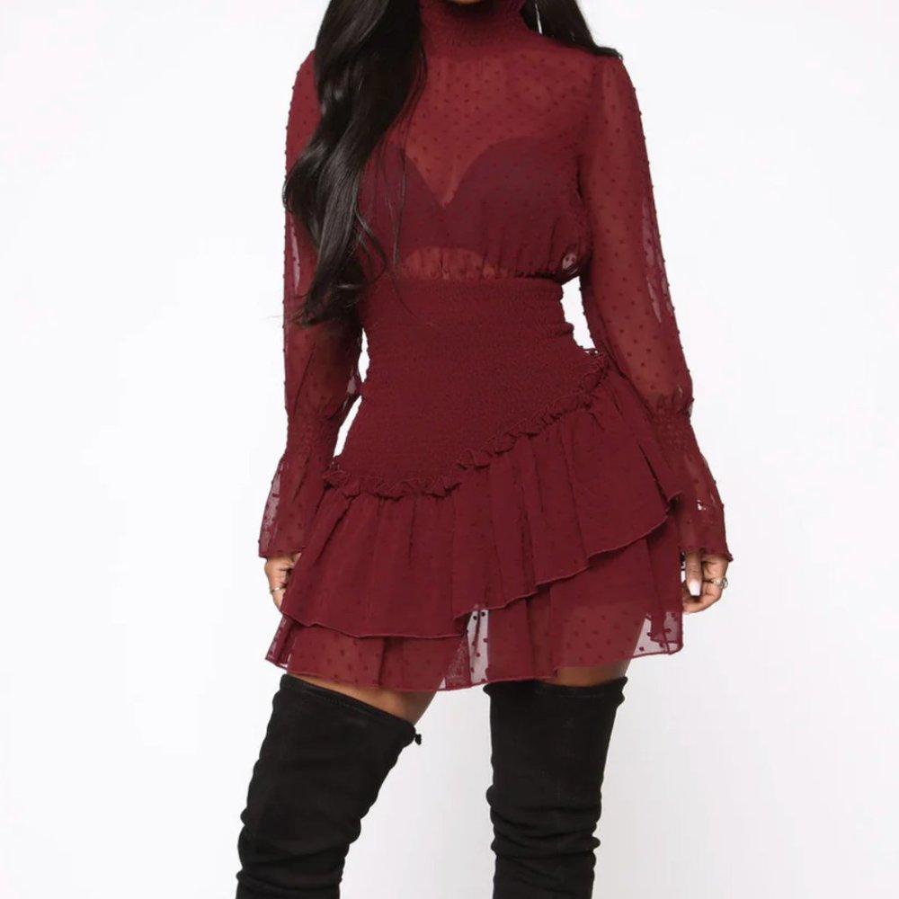 Fashion Nova Maroon Sweet Like Me Mini Dress